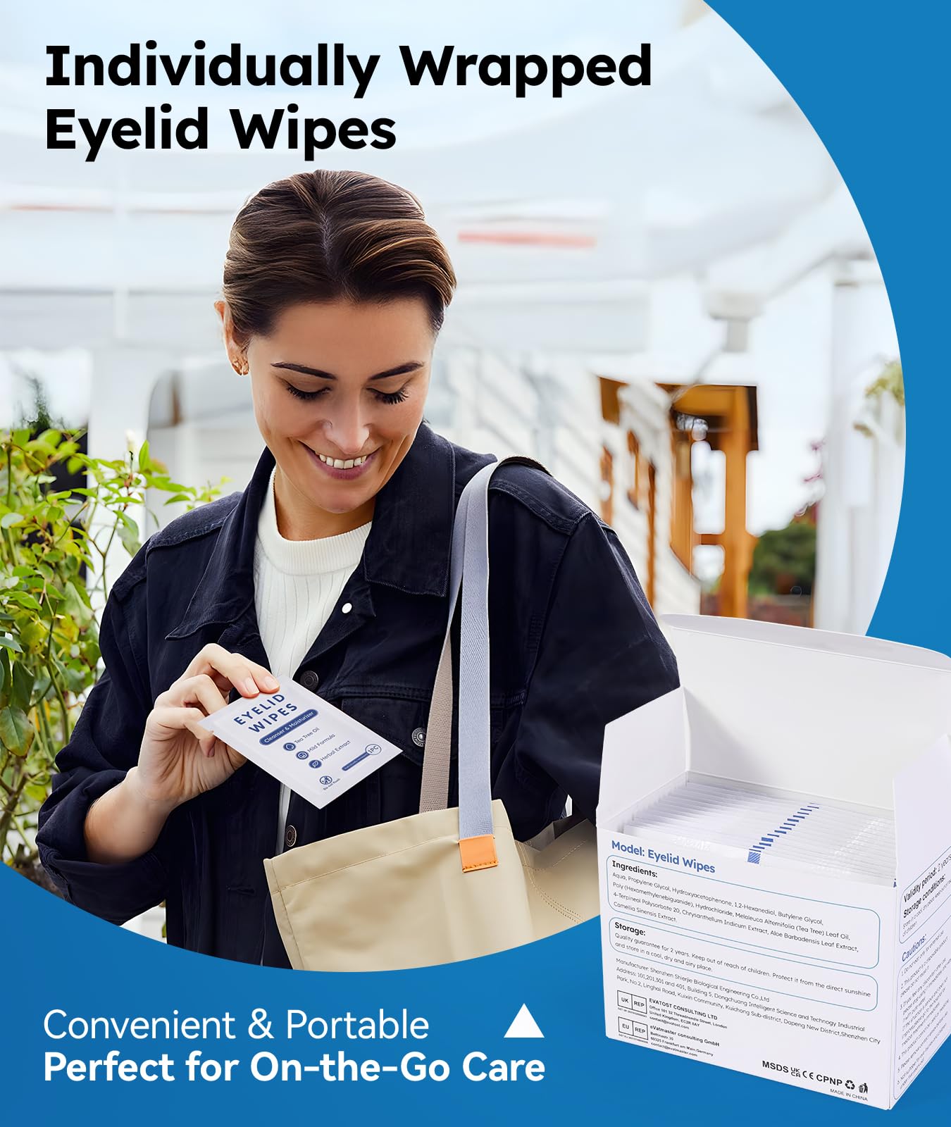 Linzercin eyelid cleansing wipes 30 count box details