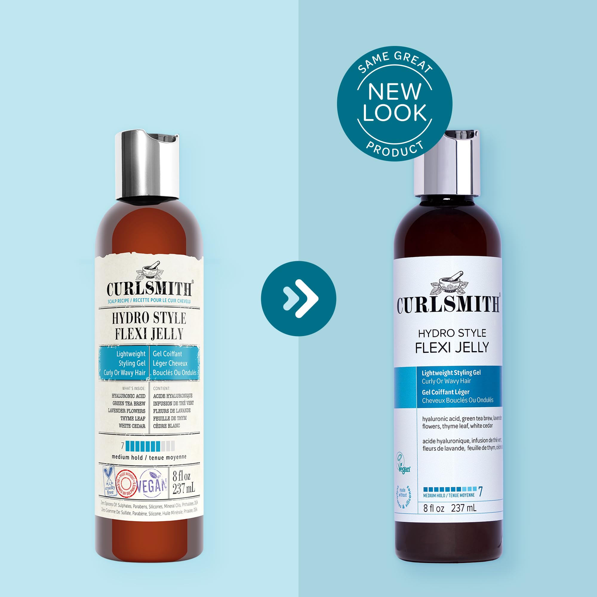 Texture preview of the lightweight liquid gel formula of CURLSMITH Flexi Jelly.