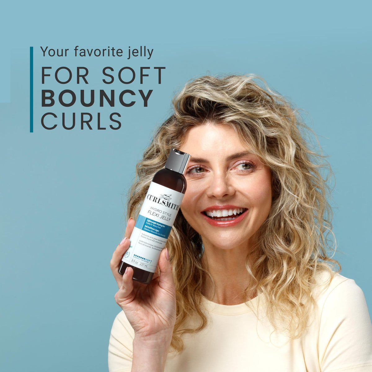CURLSMITH Hydro Style Flexi Jelly 59ml bottle highlighting its clean vegan formula.