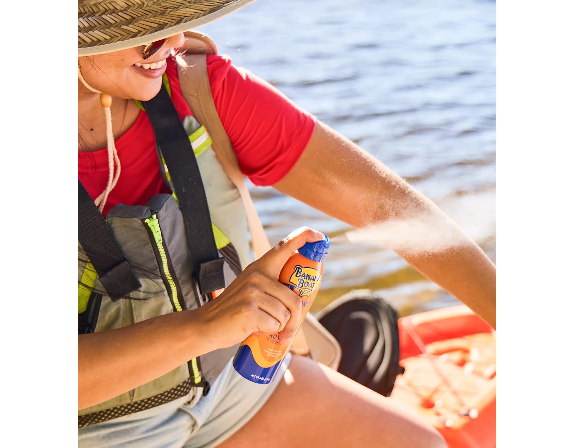 Close up of Banana Boat sport performance spray nozzle