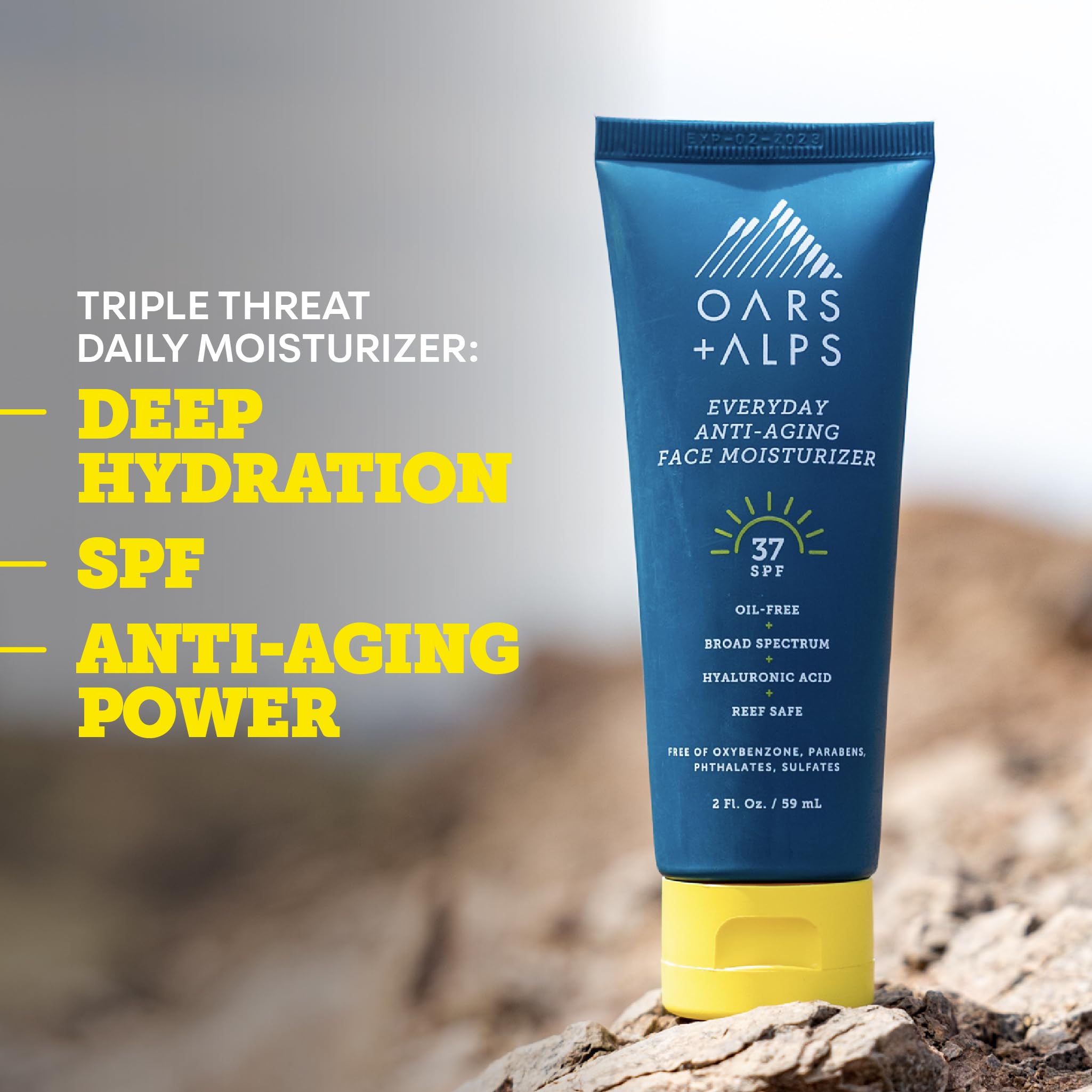 Texture shot of Oars Plus Alps anti aging face sunscreen