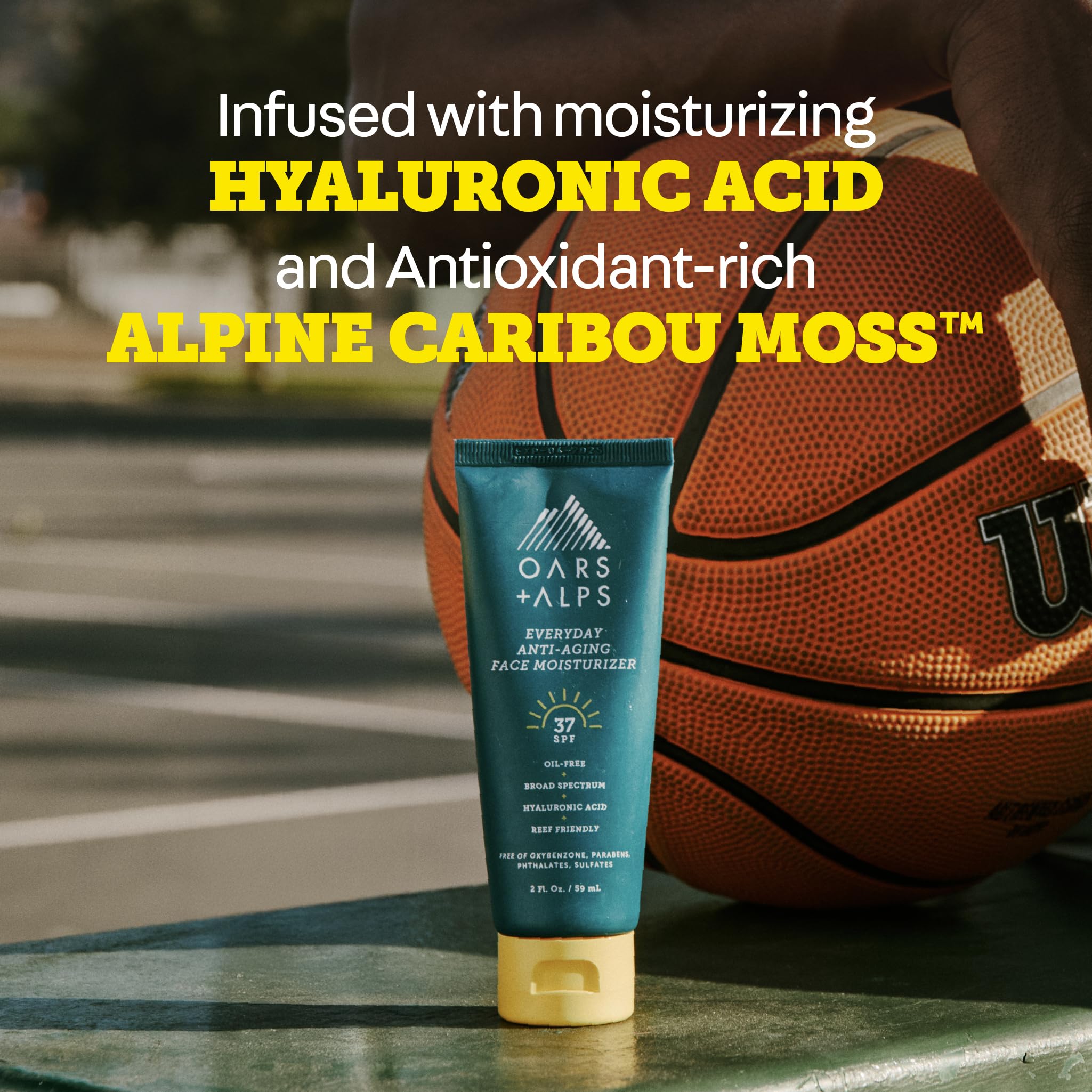 Oars Plus Alps SPF 37 moisturizer label details
