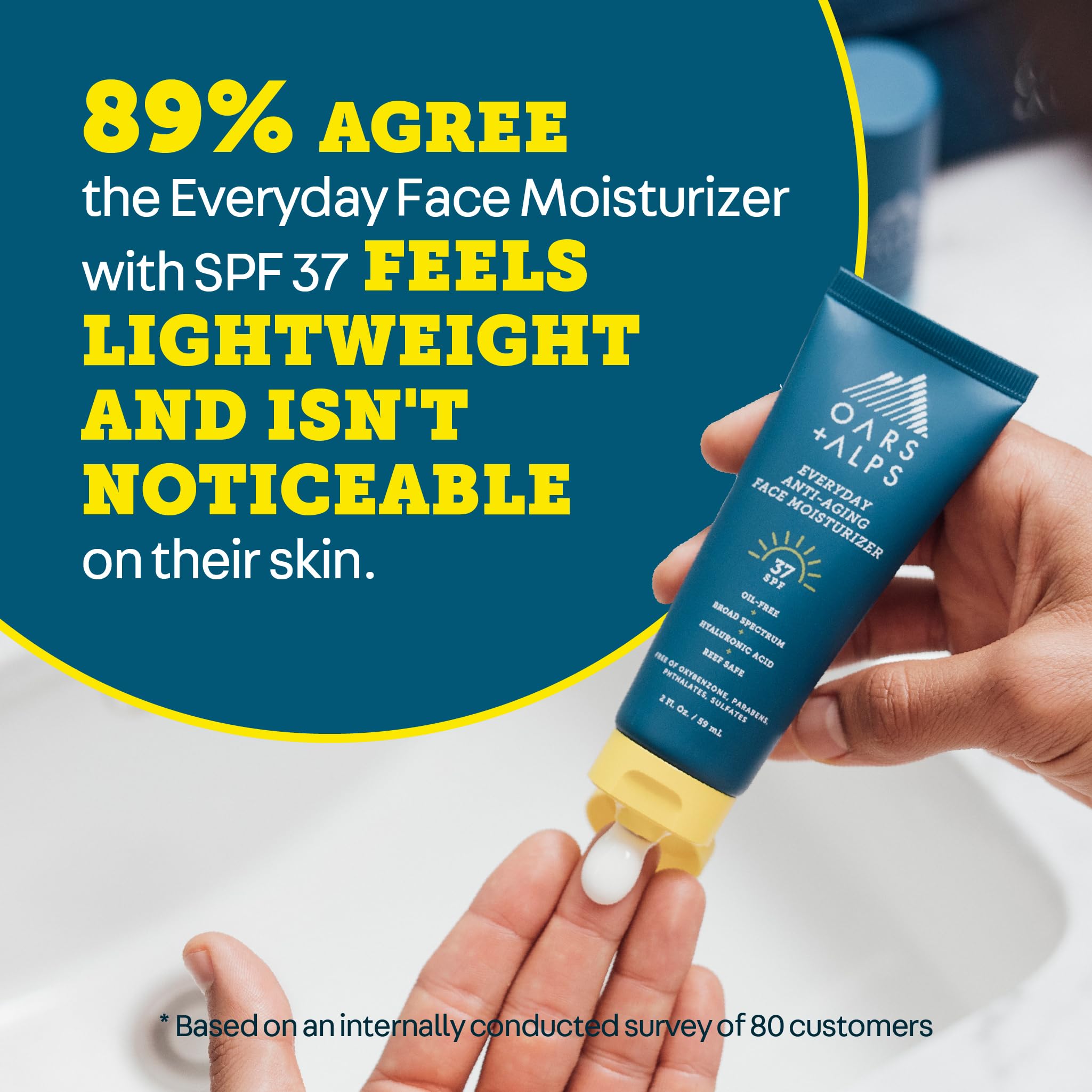 Oars Plus Alps skincare product for daily hydration and UV protection