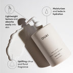 OUAI hand lotion 16 fluid ounce bottle label details