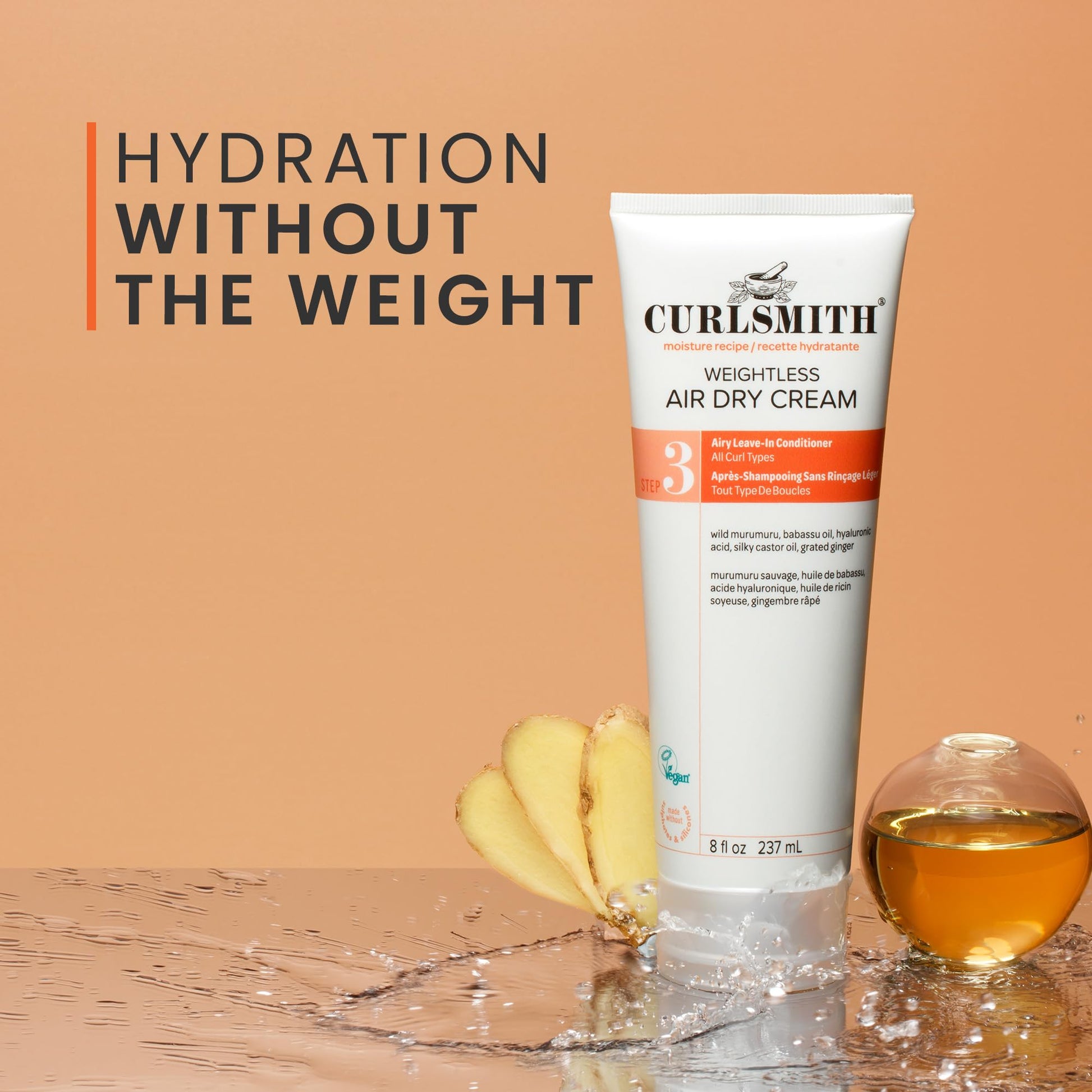Ingredients label of Curlsmith Weightless Air Dry Cream