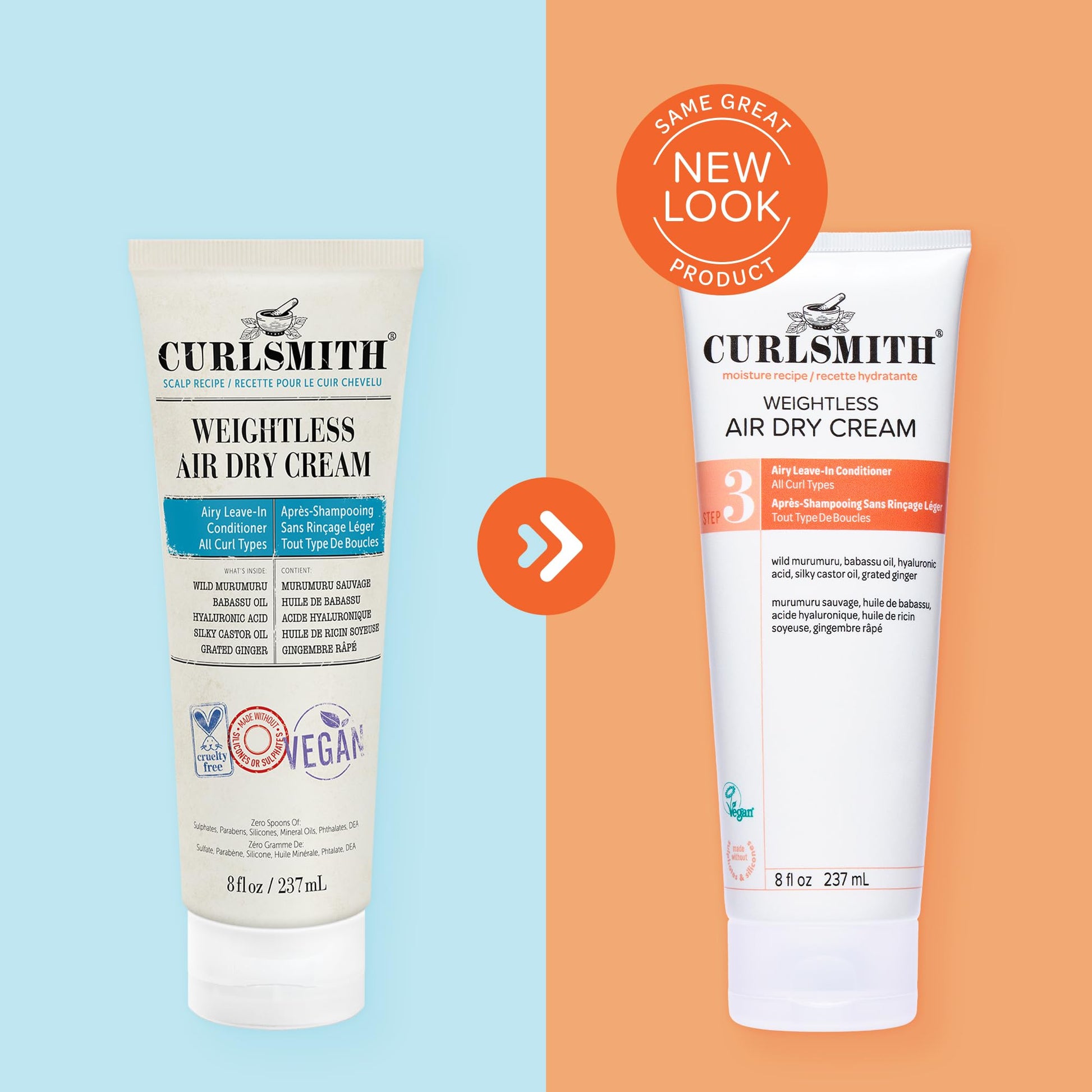 Curlsmith Weightless Air Dry Cream bottle side profile