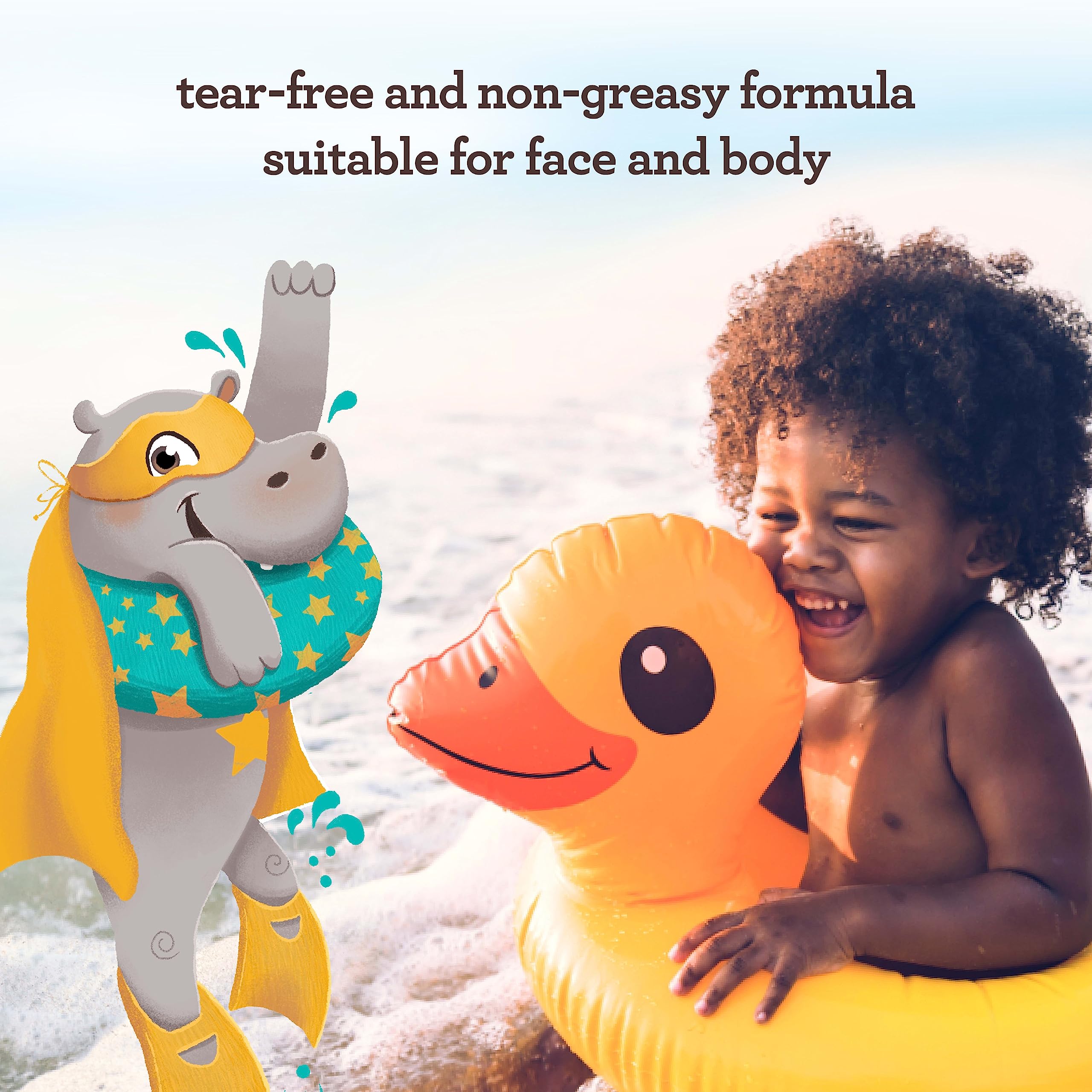Side profile of Aveeno Kids SPF 50 sensitive skin lotion