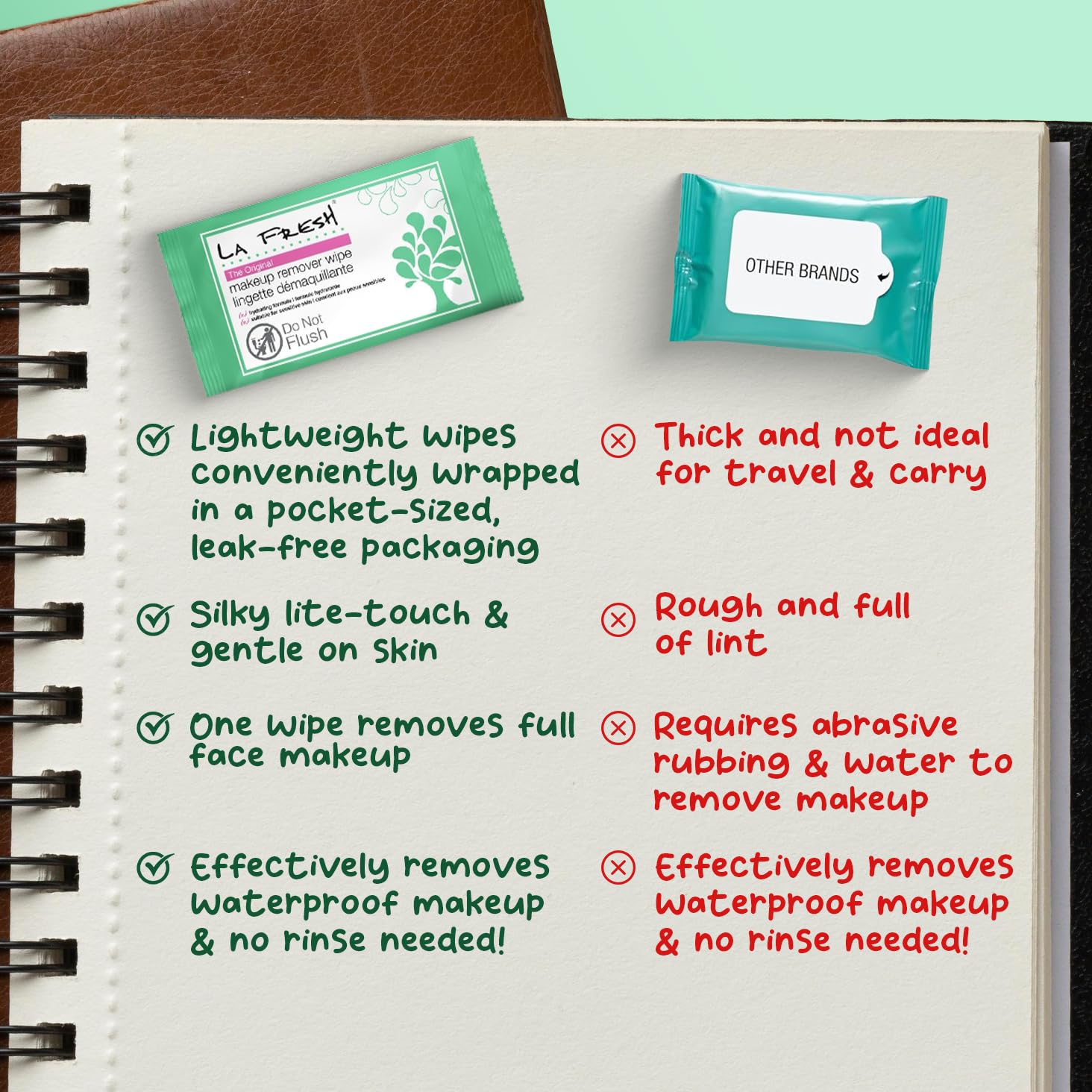 La Fresh natural makeup remover individual wrapper back details