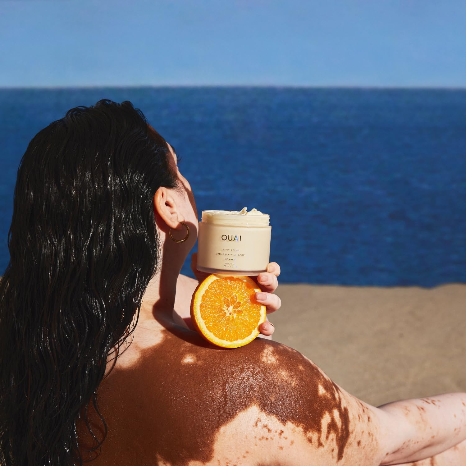 OUAI body moisturizer back label showing directions and ingredients list