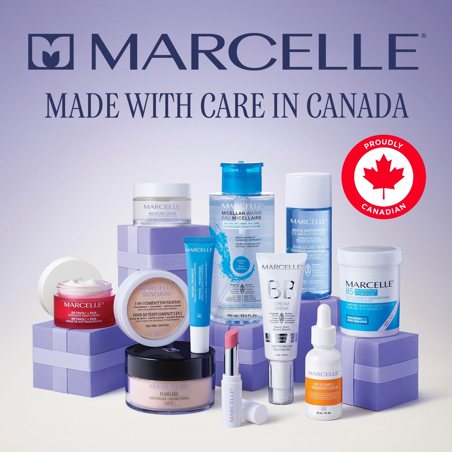 Marcelle thick pre moistened makeup remover pads close up view