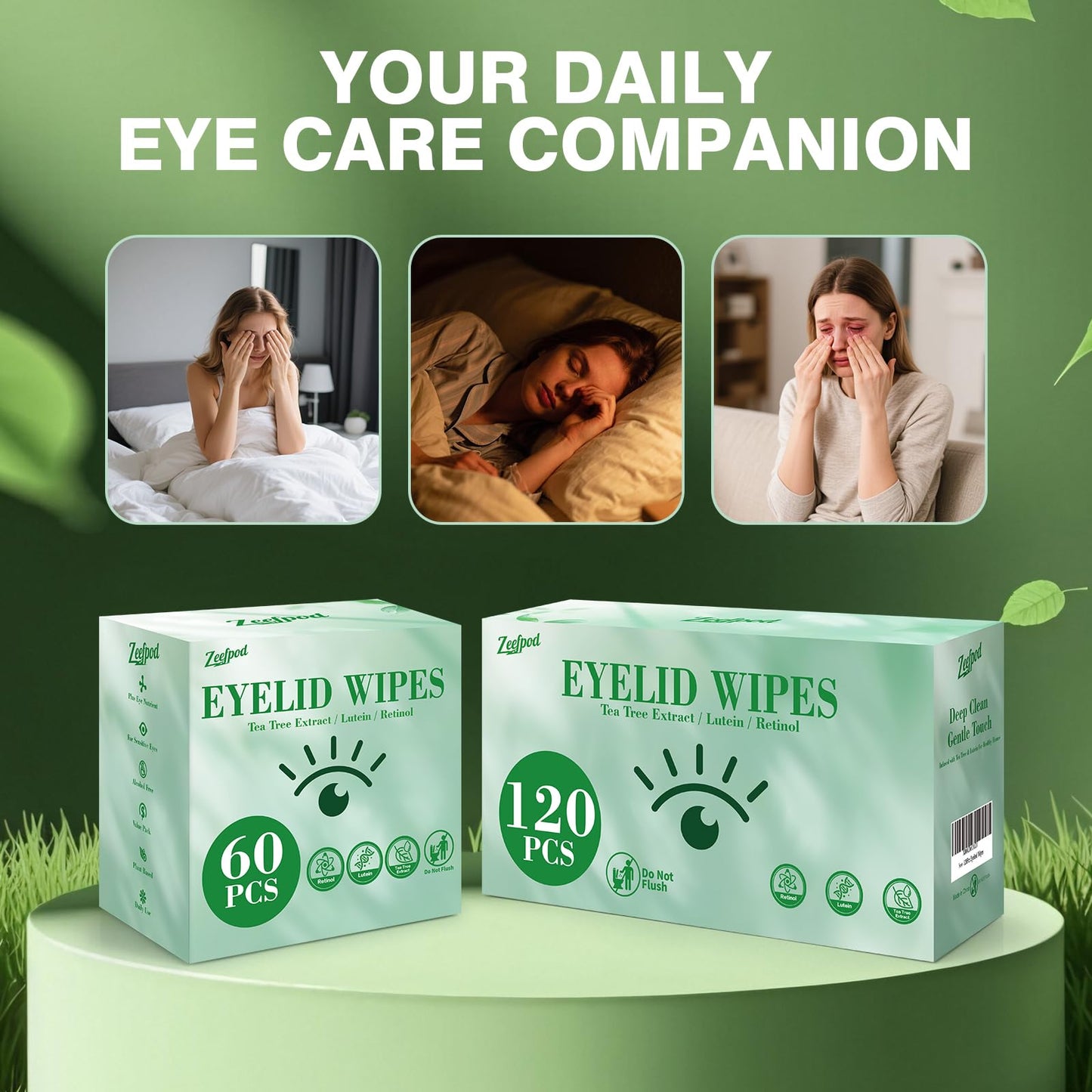 Zeefpod hypoallergenic eye wipes for sensitive skin