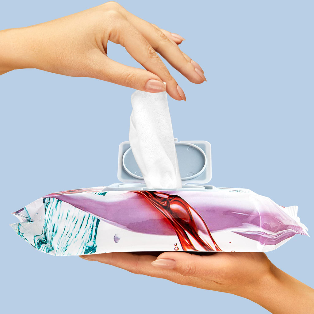 Side view of Body Prescriptions facial cleansing wipes 2 pack