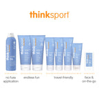 Thinksport SPF 50 plus waterproof sunscreen packaging
