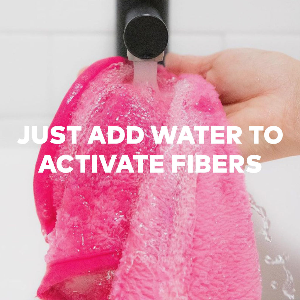 MakeUp Eraser Pro cloth showing dual-sided fiber technology