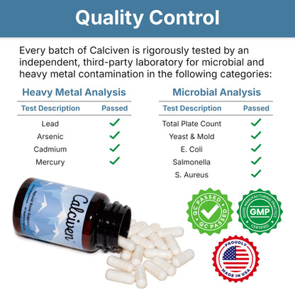 Calciven 60 count supplement bottle for bone health