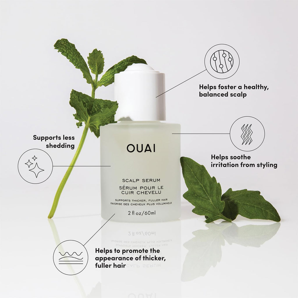 Ouai balancing hair serum glass pipette applicator close up