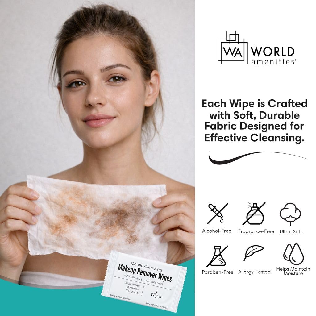 Travel friendly facial wipes in a stack