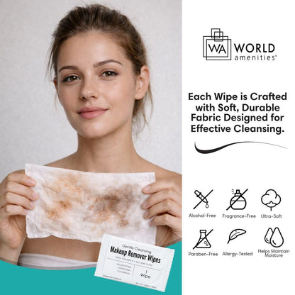 Travel friendly facial wipes in a stack