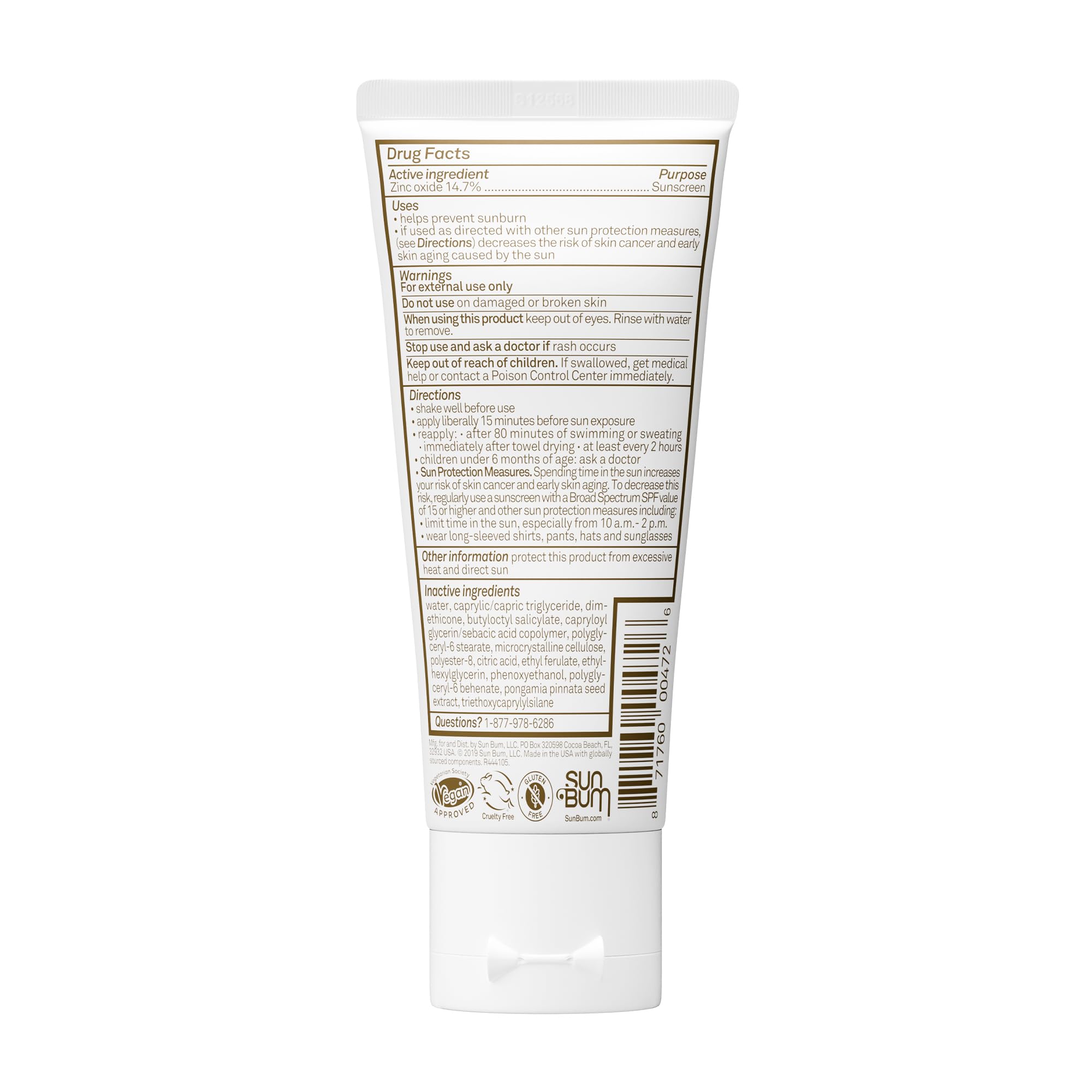 Sun Bum Mineral Sunscreen 3 fluid ounce travel size