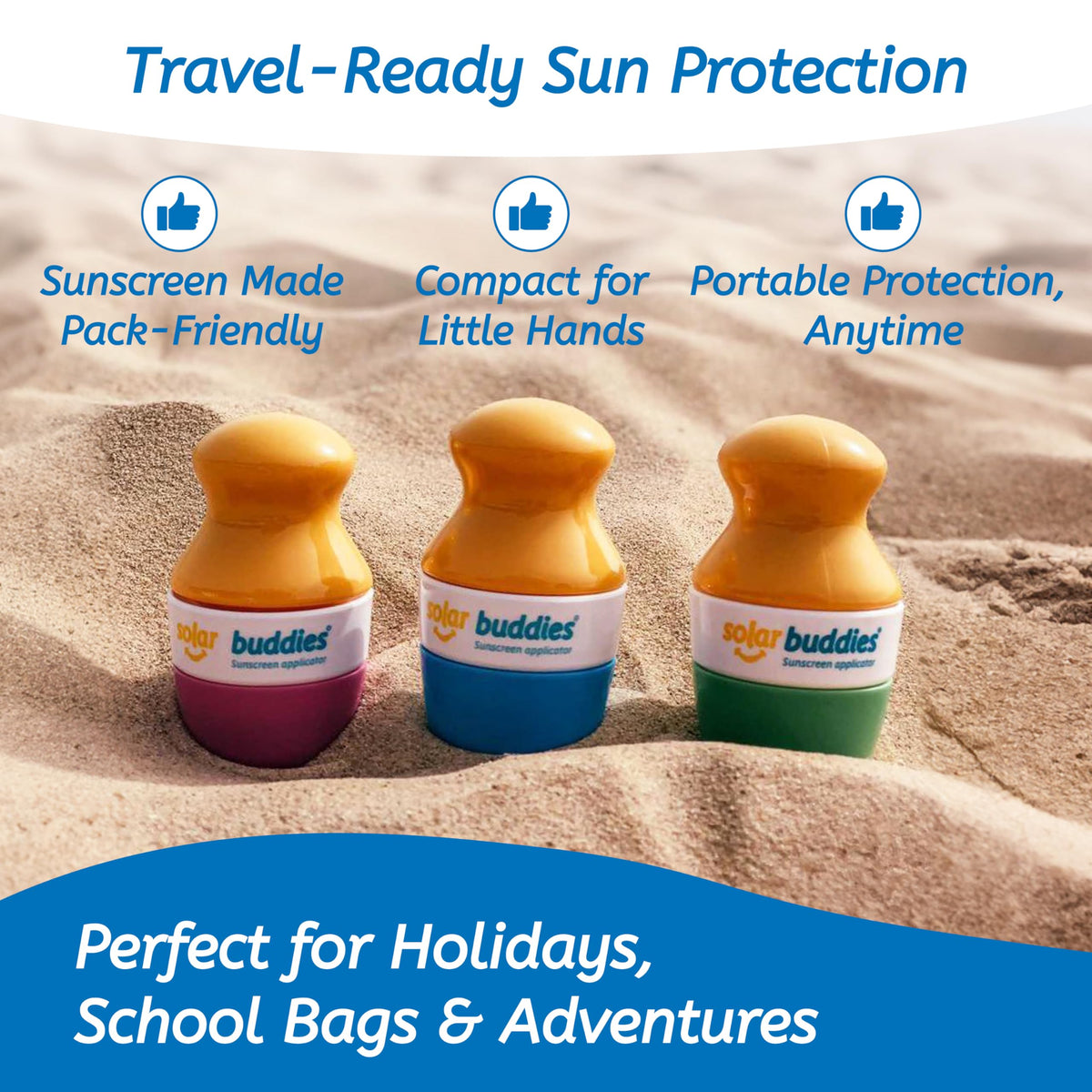 Solar Buddies mess free lotion applicator lifestyle shot