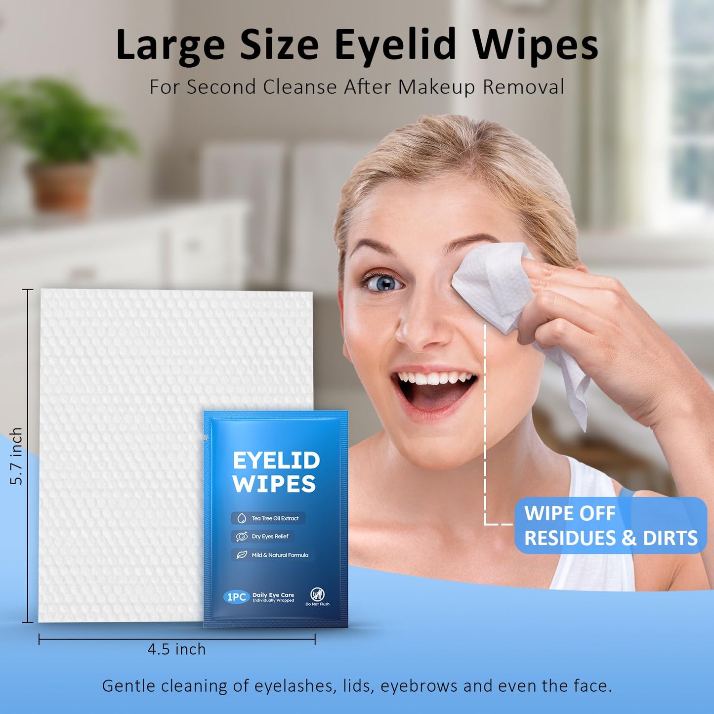 Prociv eye care wipes packaging highlighting natural ingredients