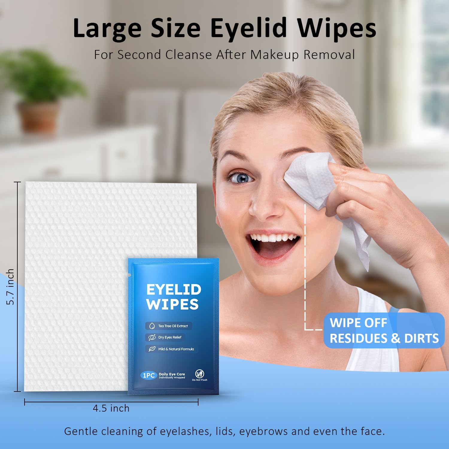 Prociv eye care wipes packaging highlighting natural ingredients