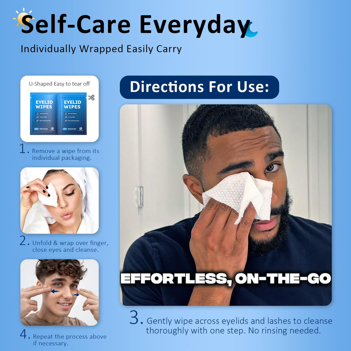 Soothing eyelid and lash wipes for sensitive irritated eyes