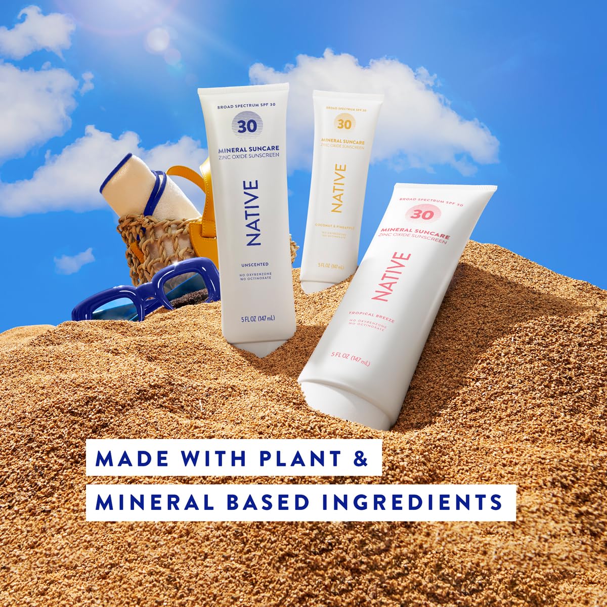Native Sunscreen 5 Ounce tube back side
