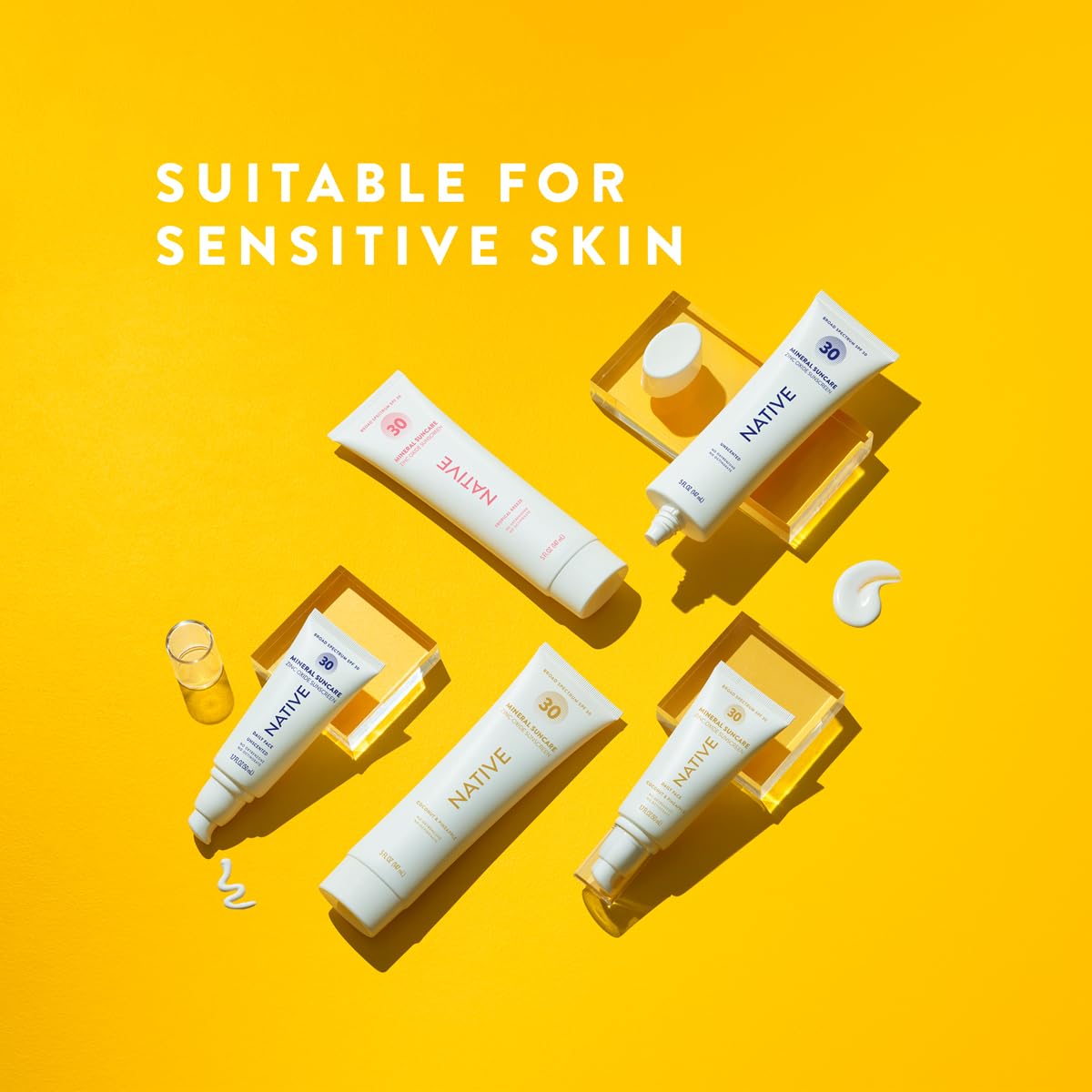 Native Zinc Oxide Sunscreen application on skin