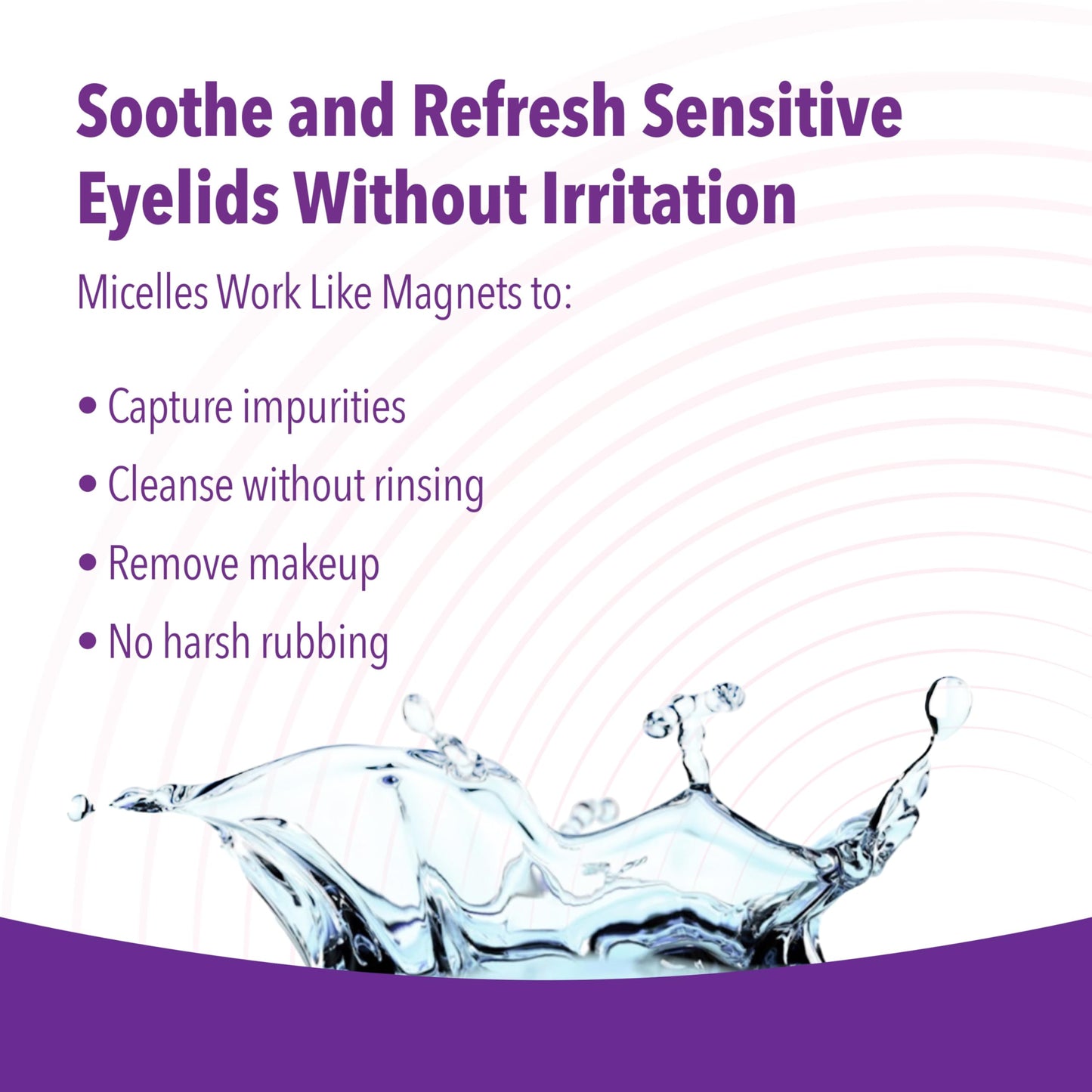 Back label of iVIZIA preservative free eyelid wipes showing ingredients and directions