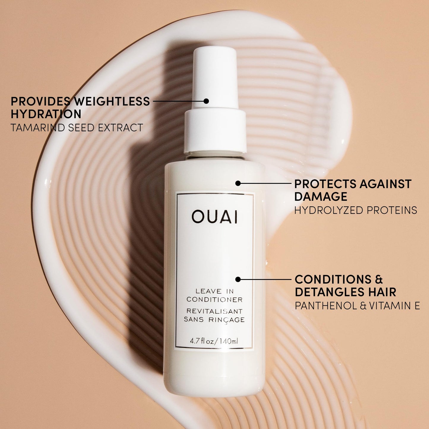 Premium hair care mist by OUAI for smoothing split ends