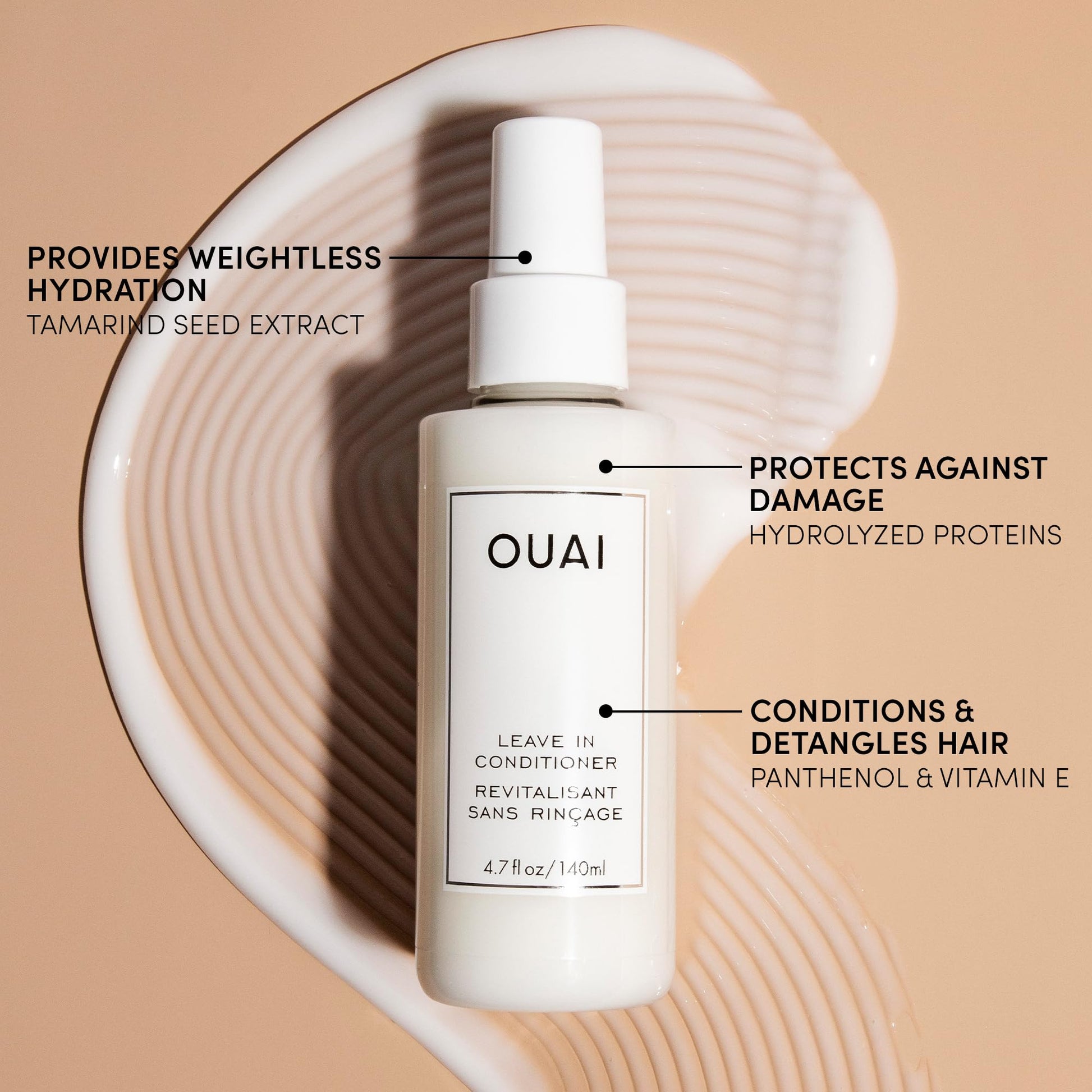 Premium hair care mist by OUAI for smoothing split ends
