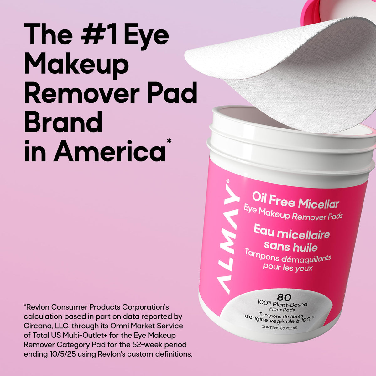Almay gentle micellar pads texture and plant-based fiber closeup