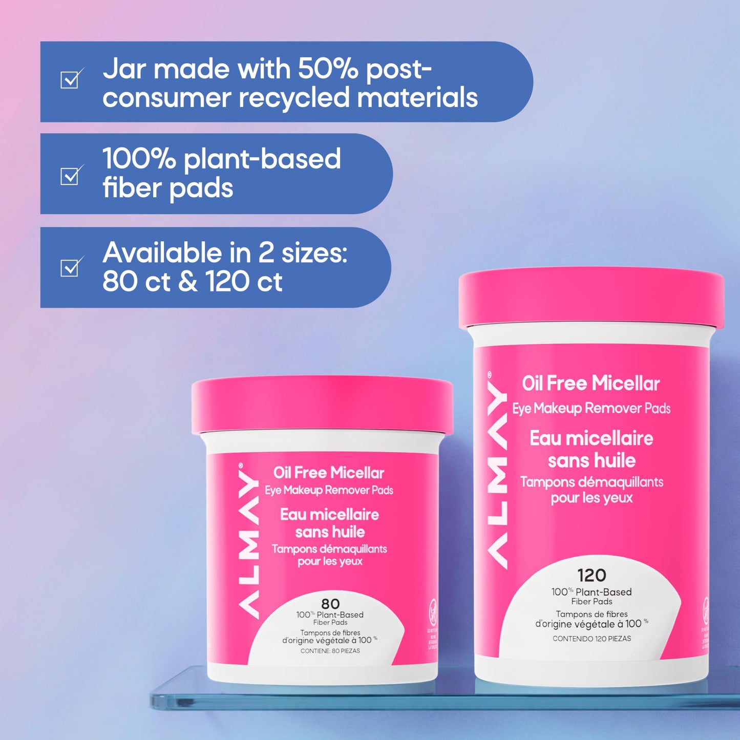 Almay biodegradable eye makeup remover pads stack