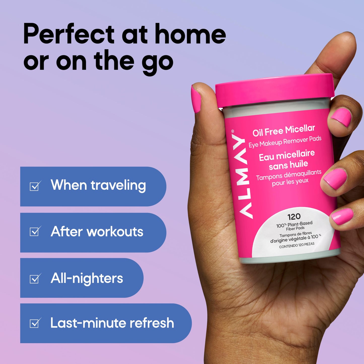 Almay fragrance-free micellar cleansing pads for daily use