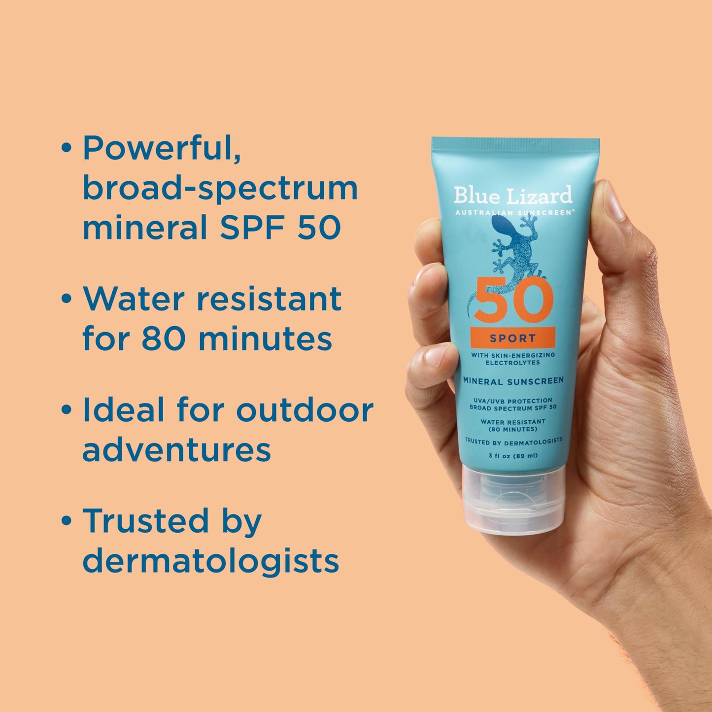 Blue Lizard Sport Mineral Sunscreen 3 Fluid Ounce tube