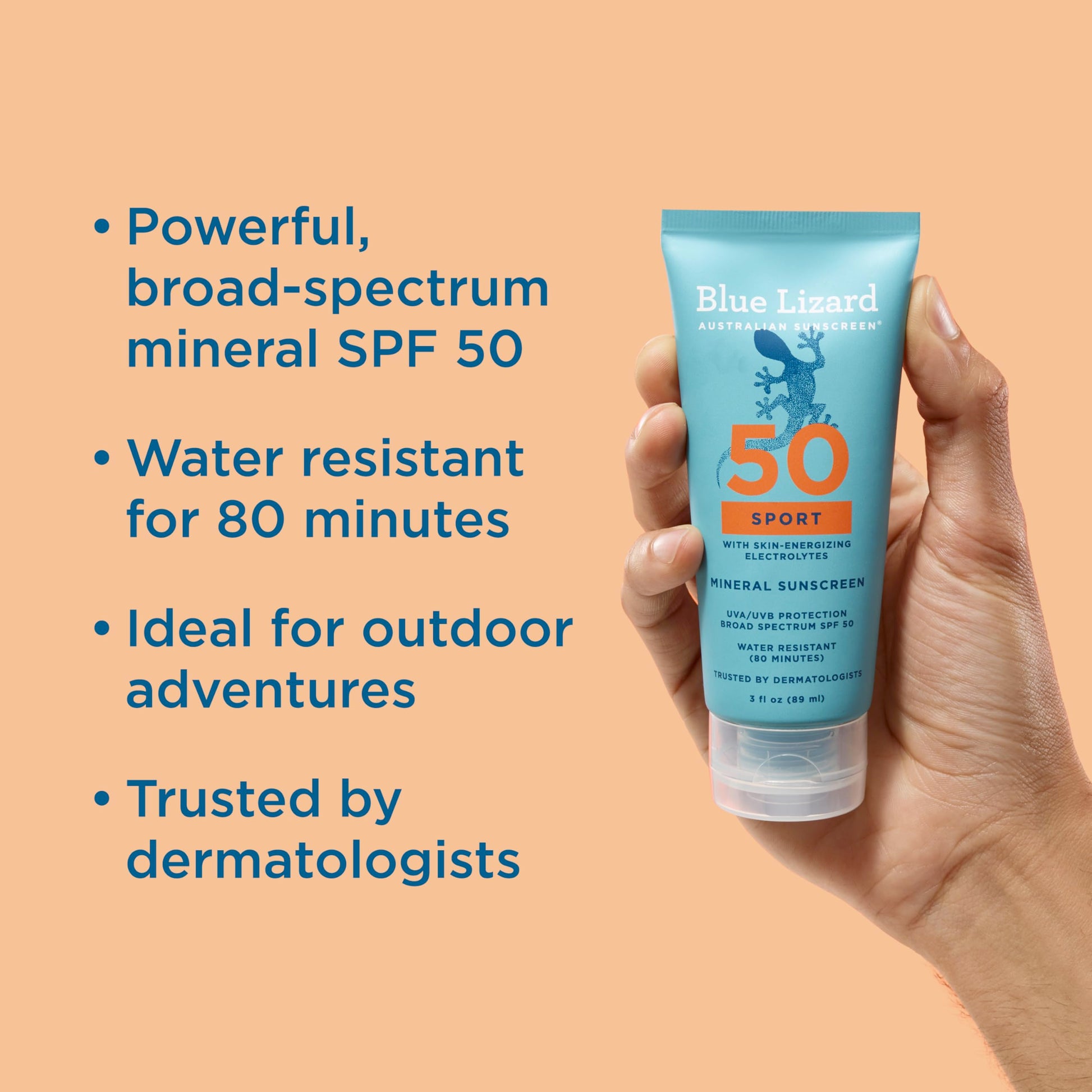 Blue Lizard Sport Mineral Sunscreen 3 Fluid Ounce tube