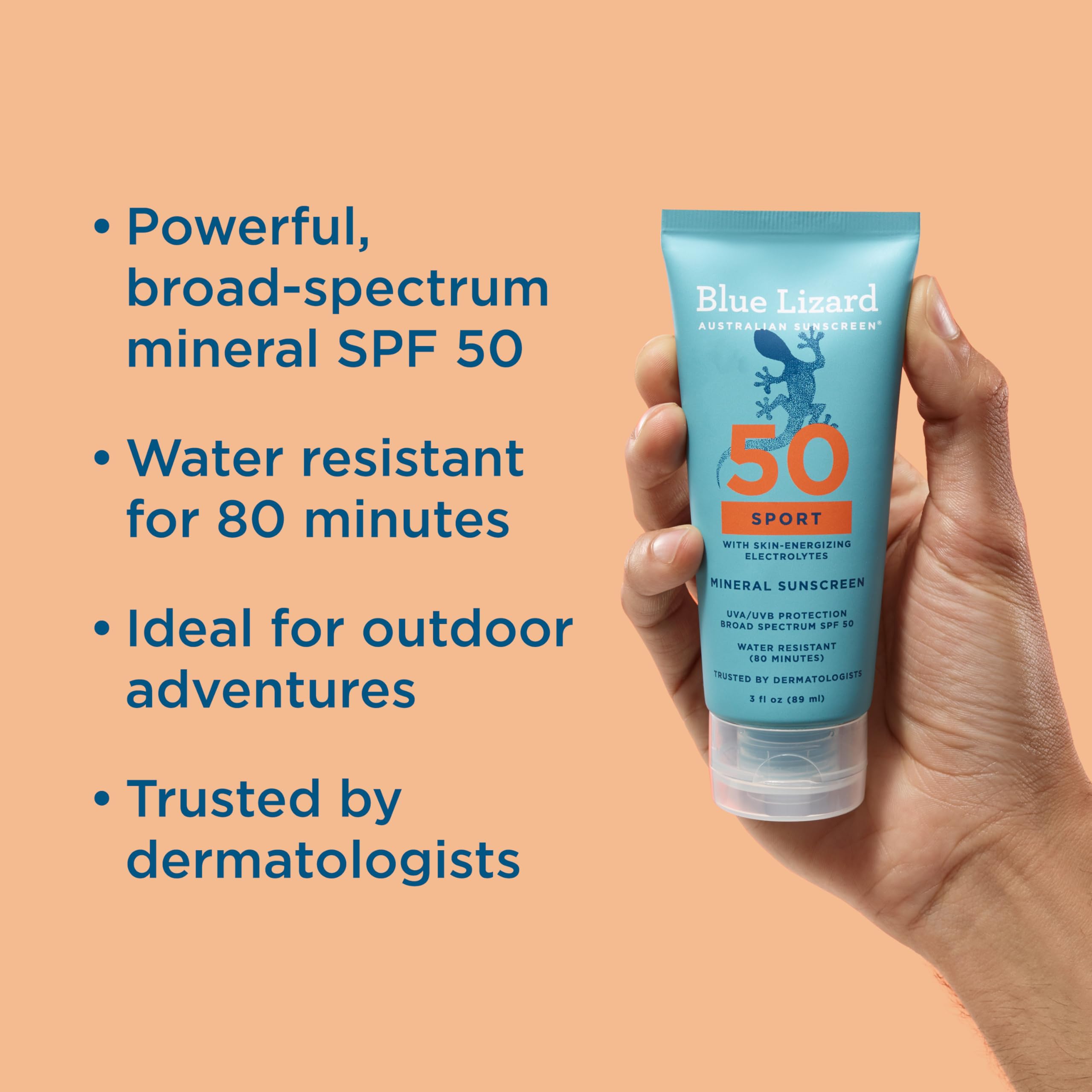 Blue Lizard Sport Mineral Sunscreen 3 Fluid Ounce tube