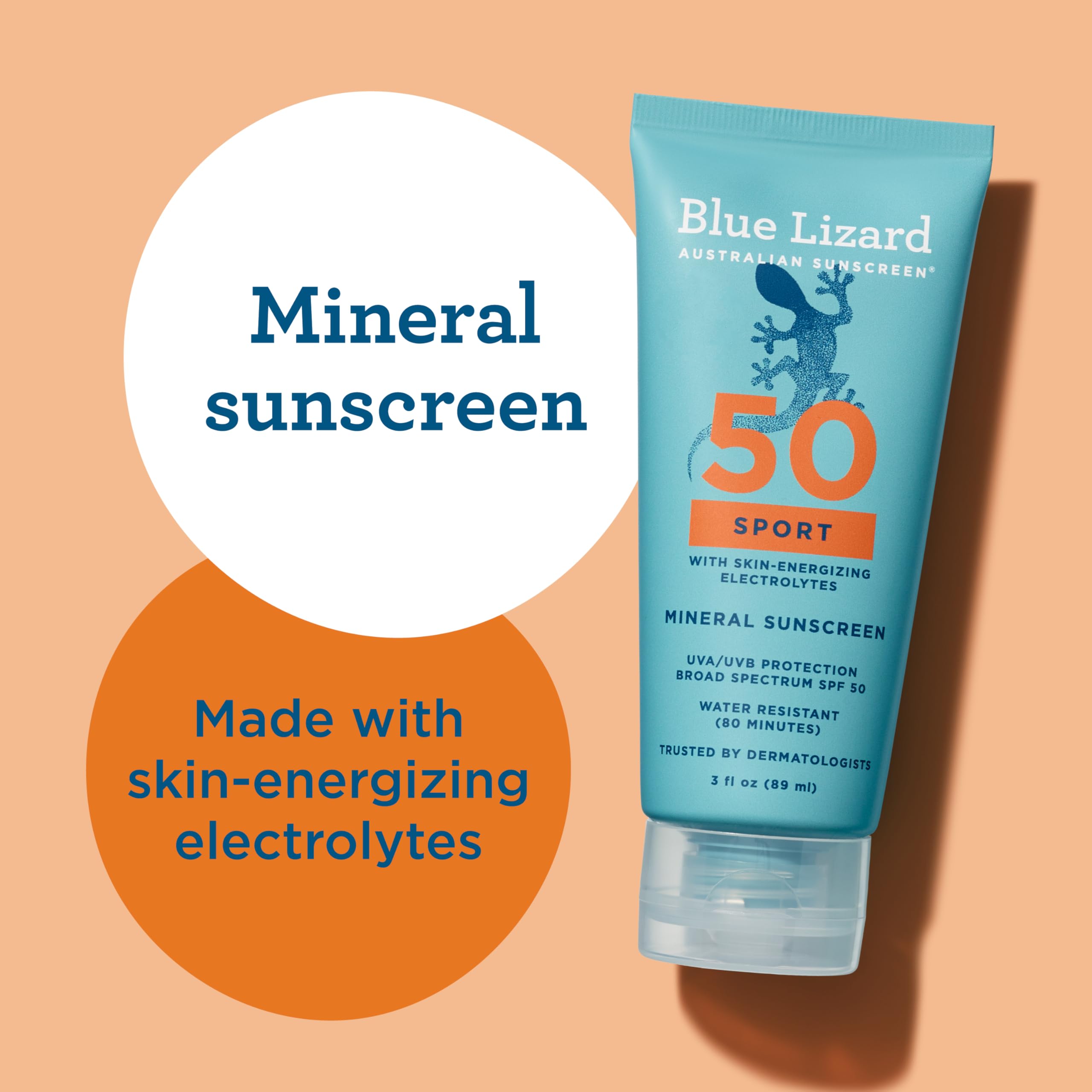 Blue Lizard Sport SPF 50 back packaging details