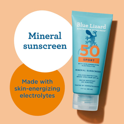 Blue Lizard Sport SPF 50 back packaging details