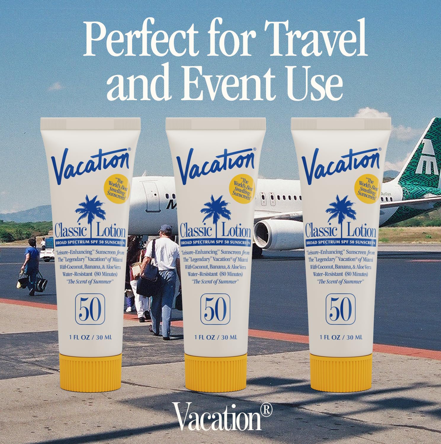 Top view of Vacation Mini Classic Lotion SPF 50 value pack