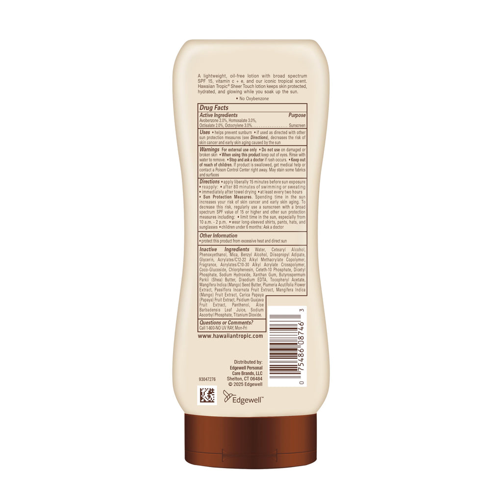 Hawaiian Tropic Sheer Touch 8 Fluid Ounce full packaging display