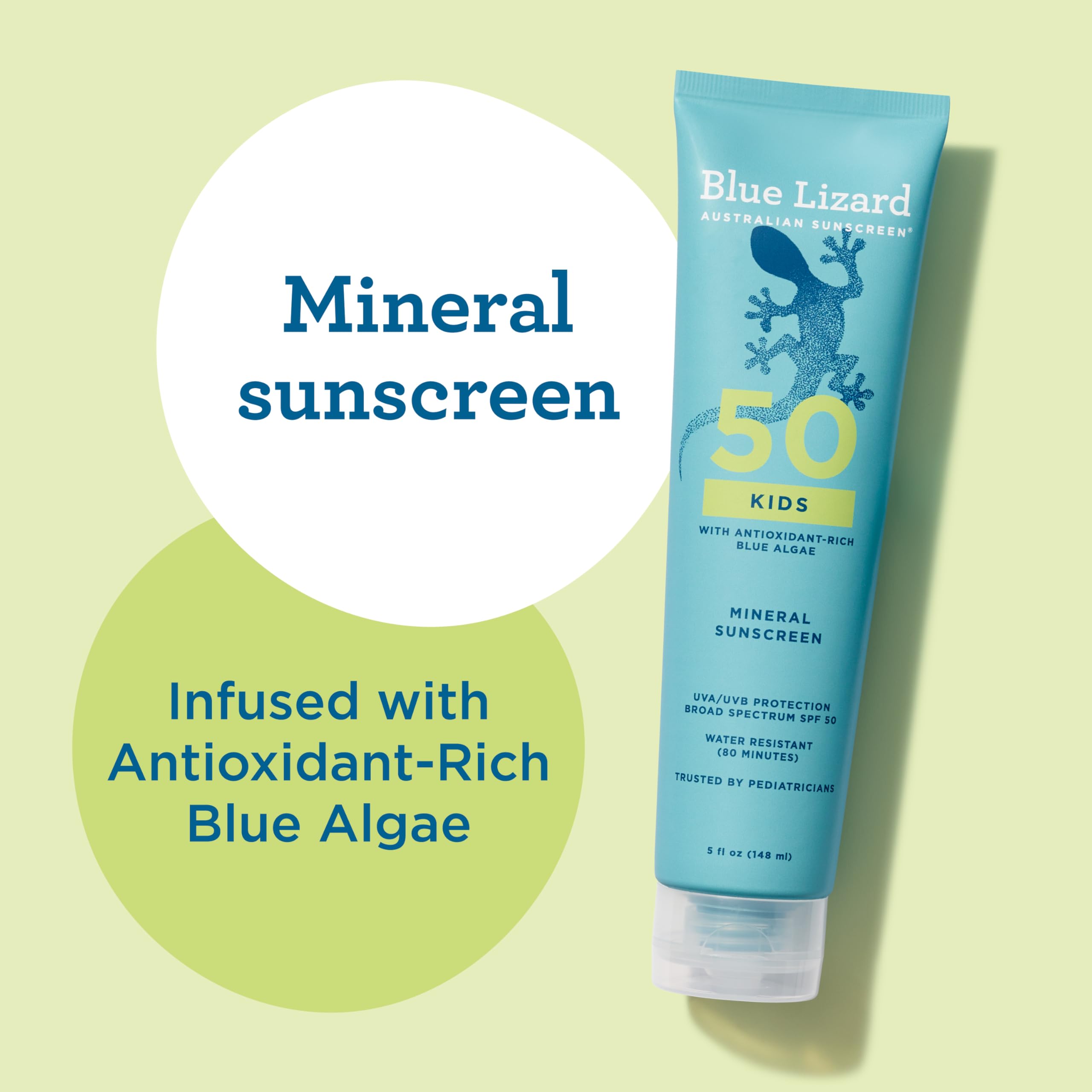 Texture of Blue Lizard mineral sunscreen lotion on skin