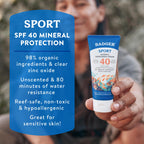 Badger Sport Mineral Sunscreen tube back label details