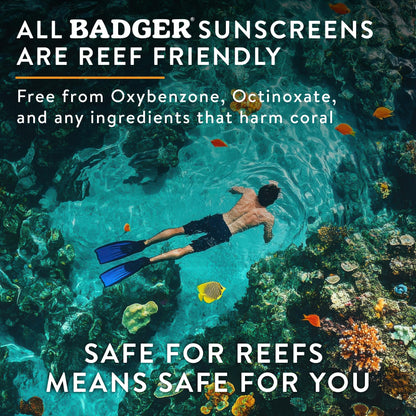 Back of Badger Sport SPF 40 sunscreen tube with ingredients