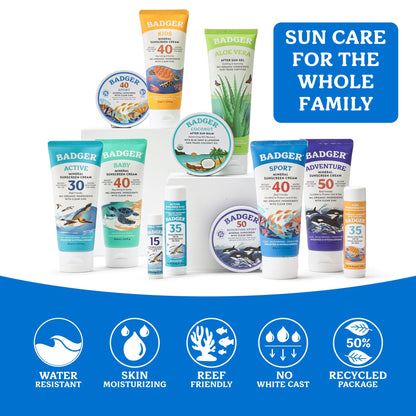 Badger Sport sunscreen applied on skin for coverage demonstration