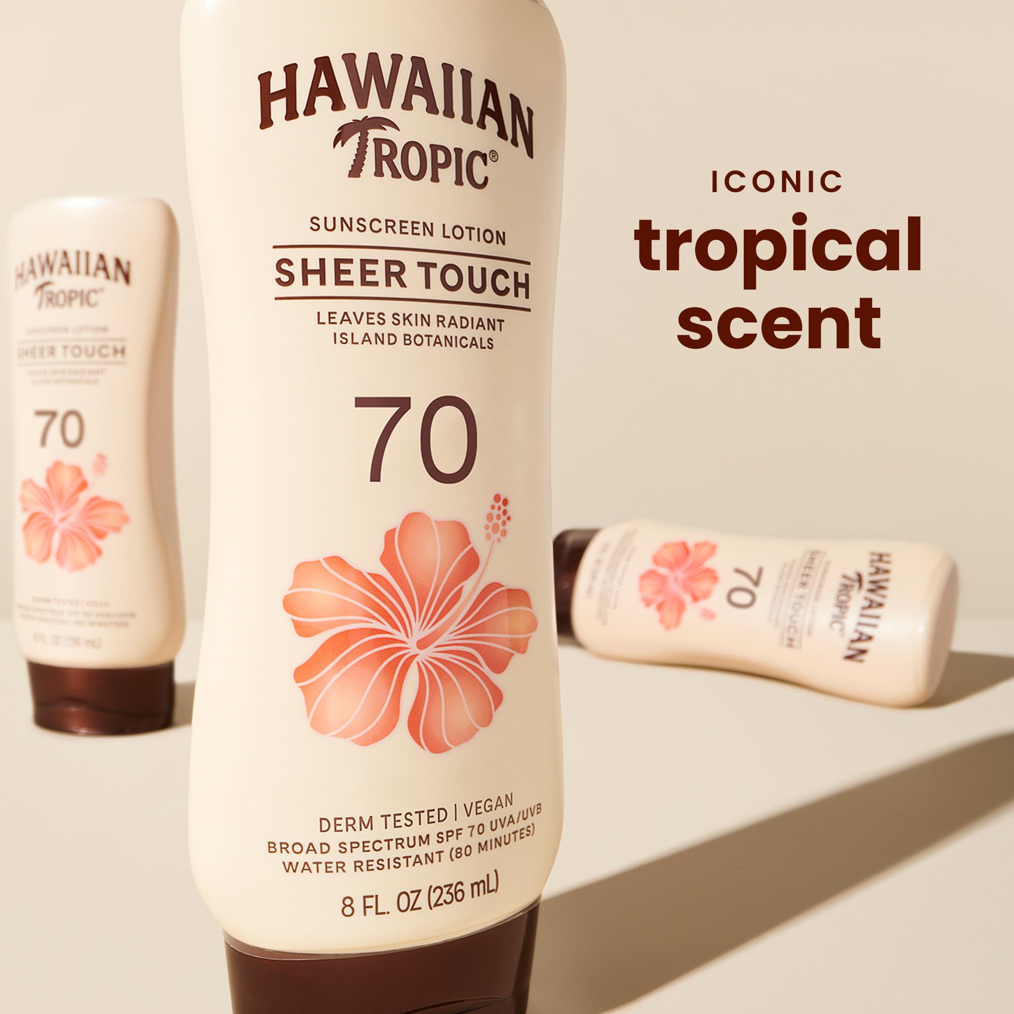 Hawaiian Tropic Sheer Touch lotion texture and consistency swatch