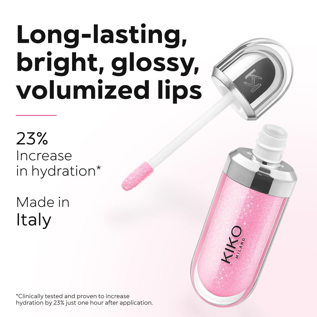 Kiko Milano 3D Hydra Lip Gloss brand logo and label details