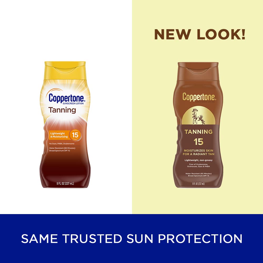 Coppertone Tanning Sunscreen 8 Fluid Ounce bottle packaging