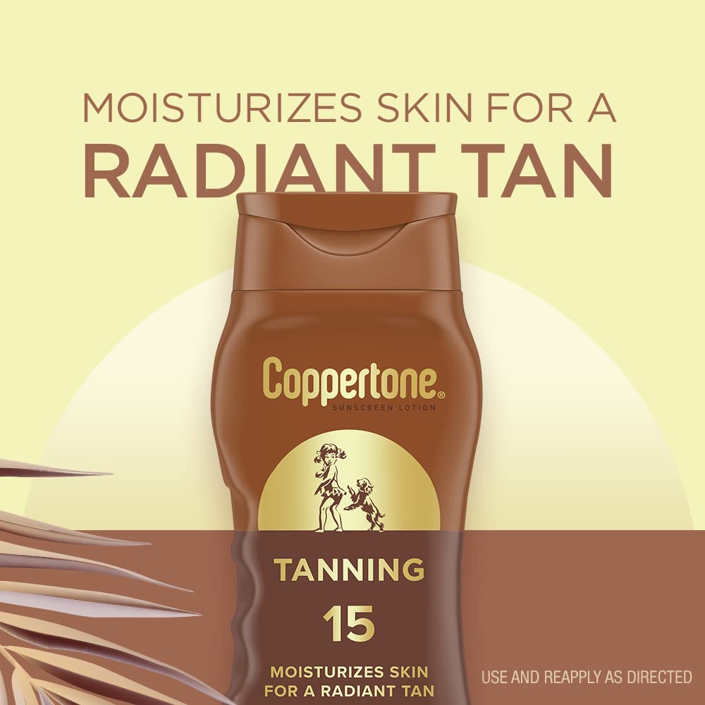 Back label of Coppertone Tanning Sunscreen showing ingredients